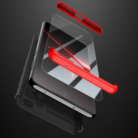 Чехол GKK Three Stage Splicing Full Coverage на Samsung Galaxy A33 5G - черно-красный