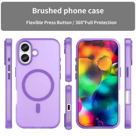 Протиударний чохол MagSafe Frosted Translucent TPU+PC для iPhone 17 - фіолетовий