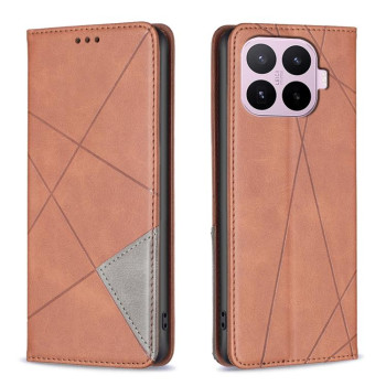 Чохол-книжка Rhombus Texture на Xiaomi 17T 5G — коричневий
