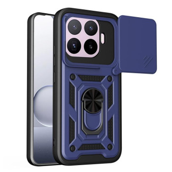 Чехол со шторкой на камеру Sliding Camshield и подставкой на Xiaomi 17T 5G — синий