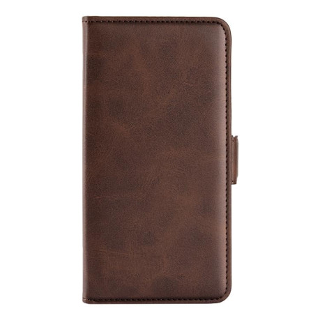 Чехол-книжка Dual-side Magnetic Buckle для Xiaomi Poco M7 Pro 5G - коричневый