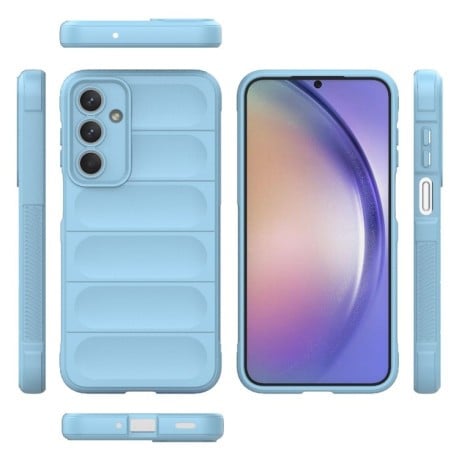 Силиконовый чехол Magic Flannel для Samsung Galaxy M35 - голубой