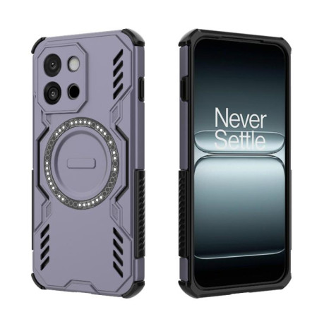 Противоударный чехол Butterfly Armor MagSafe Magnetic Ring Shockproof для OnePlus 13T - фіолетовий