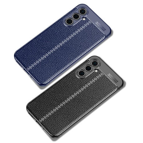 Протиударний чохол Litchi Texture на Samsung Galaxy A54 5G - синій