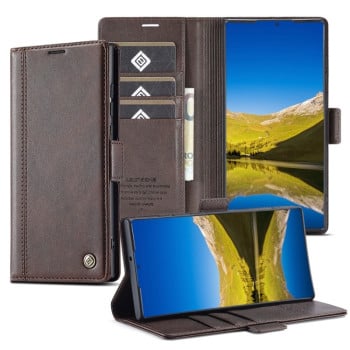 Чехол-книжка LC.IMEEKE Skin-friendly для Samsung Galaxy S22 Ultra - кофейный