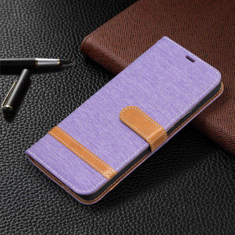 Чехол-книжка Color Matching Denim Texture на Samsung Galaxy A52/A52s - фиолетовый
