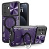 Чехол со шторкой камеры CD фактурой и подставкой на Samsung Galaxy A26 5G - фиолетовый