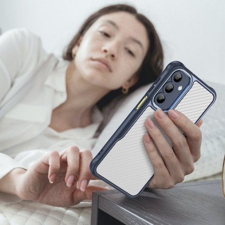 Ударозащитный чехол Carbon Fiber Texture Translucent на Samsung Galaxy A16 5G - синий
