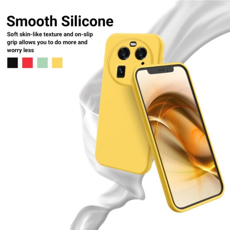 Силиконовый чехол Solid Color Liquid Silicone для OPPO Find X6 - желтый