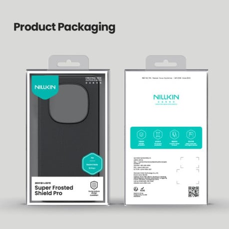 Чехол NILLKIN Frosted Shield Pro гибрид с  матовым покрытием на Xiaomi Poco 8 Pro/Redmi Note 15 Pro+ 5G Global 163.3mm — чёрный