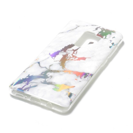 Чехол накладка на Samsung Galaxy S9+/G965 Color Plating Marble Texture белый