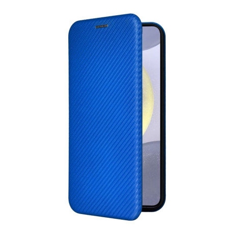 Чохол-книжка Carbon Fiber Texture на Samsung Galaxy S25+ 5G - синій