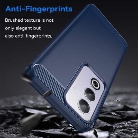 Протиударний чохол Brushed Texture Carbon Fiber на OPPO A80 5G/A3 Pro - синій
