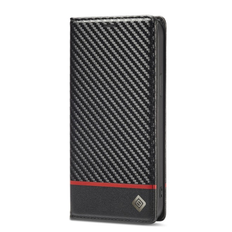 Чехол-книга LC.IMEEKE Carbon Fiber для iPhone 14 Pro Max - черный