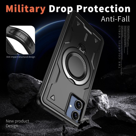 Противоударный чехол MagSafe Holder Armor PC Hybrid для Samsung Galaxy A06 4G - черный