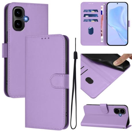 Чехол-книжка с мягким покрытием (Skin Feel) со шнурком на Infinix Smart 10 4G - фиолетовый
