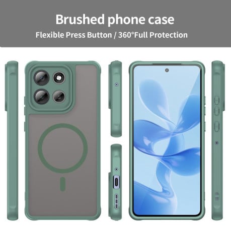 Чехол Fan Dun Series гибрид с Magsafe и защитой камеры на Motorola Moto G86 5G - зеленый