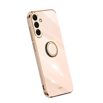 Чехол XINLI Straight Edge с держаталем-подставкой на Samsung Galaxy A54 5G - розовый