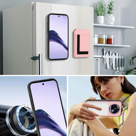 Чохол CX01 Detachable Magsafe Magnetic Card Bag для Realme 13 Pro / 13 Pro+ - рожевий