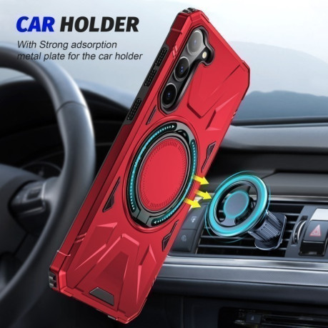Протиударний чохол HTM MagSafe Magnetic Shockproof with Ring Holder  для Samsung Galaxy S25+ 5G - червоний