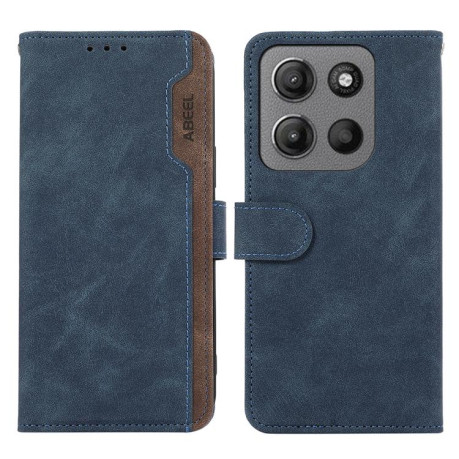 Чехол-книжка ABEEL Color Block Magnetic RFID Leather на Motorola Moto G15 4G / G05 - синий