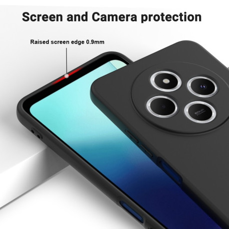 Силиконовый чехол Solid Color Liquid Silicone на Xiaomi Redmi 14C 4G/Poco C75/Redmi A4 5G - черный