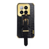 Протиударний чохол Electroplated Wrist Strap Crocodile Leather на  Xiaomi 14 Pro - чорний