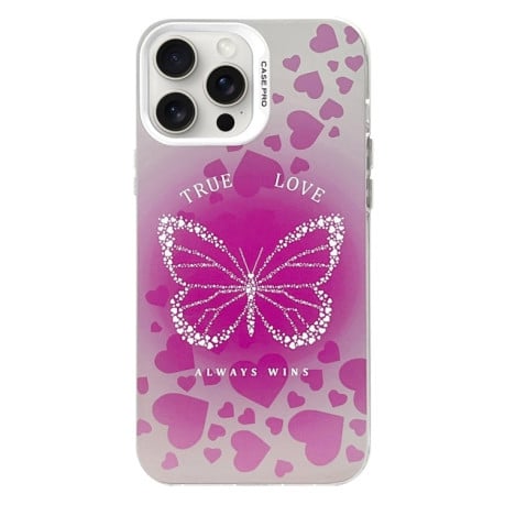 Чохол Electroplated Silver Series PC для iPhone 16 Pro - Butterfly