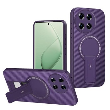 Противоударный чехол Carbon Fiber Texture (MagSafe) на Tecno Spark 30 Pro 4G — фиолетовый