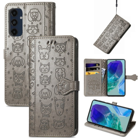 Чехол-книжка Cat and Dog для Samsung Galaxy A16 - серый