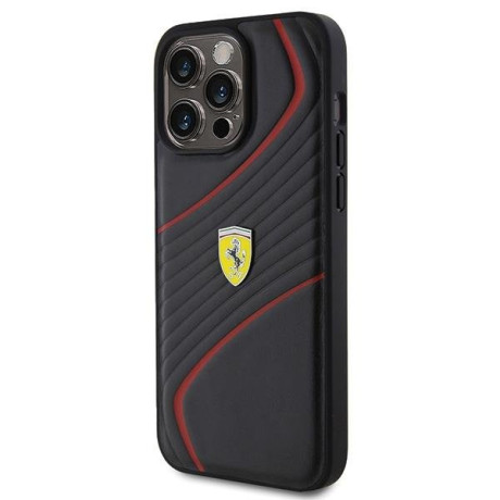 Оригінальний чохол Ferrari Twist Metal Logo case для iPhone 15 Pro Max - black