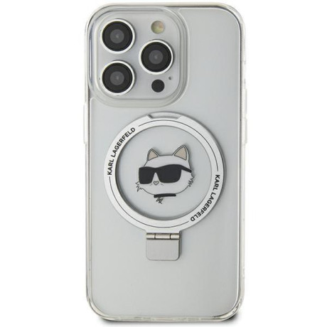 Оригінальний чохол Karl Lagerfeld Ring Stand Karl Choupette MagSafe для iPhone 15 Pro Max - transperent(KLHMP15XHMRSCHH)