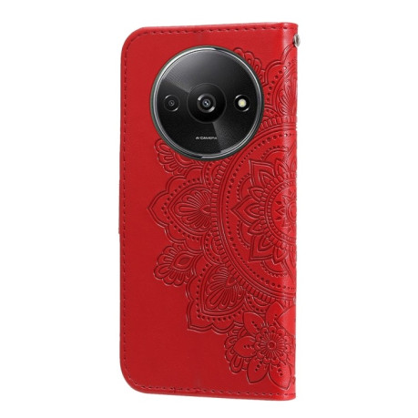 Чехол-книжка 7-petal Flowers Embossing для Xiaomi Redmi A3 - красный