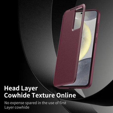 Чехол-книжка Smart View Window Leather на Samsung Galaxy S25 FE 5G - красный