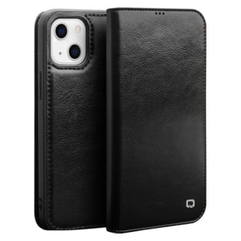 Кожаный чехол-книжка QIALINO Classic Case для iPhone 13 mini - черный