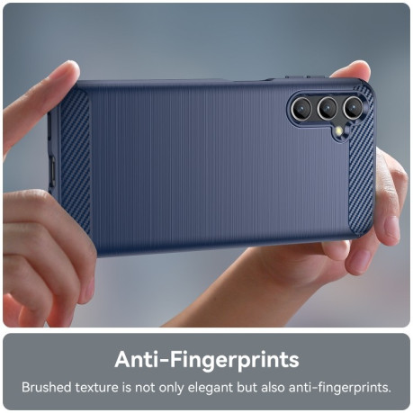 Протиударний чохол Brushed Texture Carbon Fiber на Samsung Galaxy A14 4G - синій