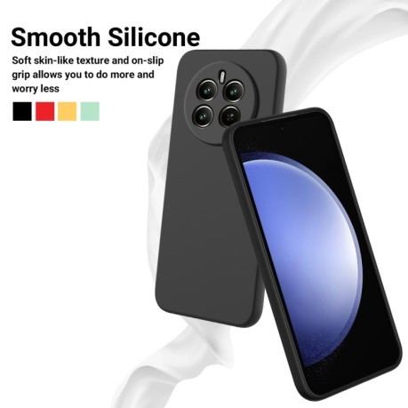 Силиконовый чехол Solid Color Liquid Silicone на Realme 12+ 5G/12 4G/13 4G - черный