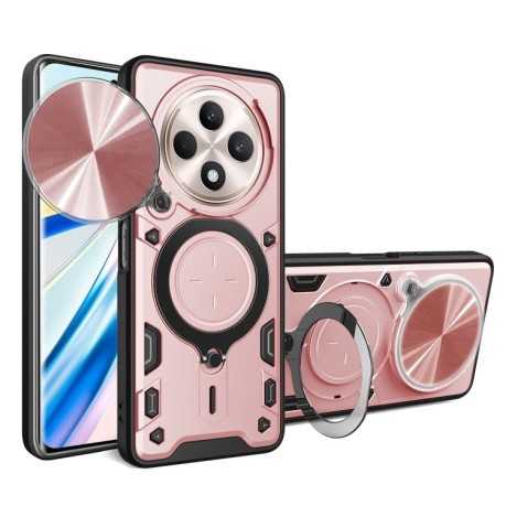 Чохол протиударний CD Texture Sliding Camshield Magnetic Holder на OPPO Reno12 F/12 FS 5G Global - рожевий