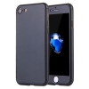 Пластиковый Черный Чехол на заднюю и переднюю панель + защитное стекло на экран для iPhone 7/8