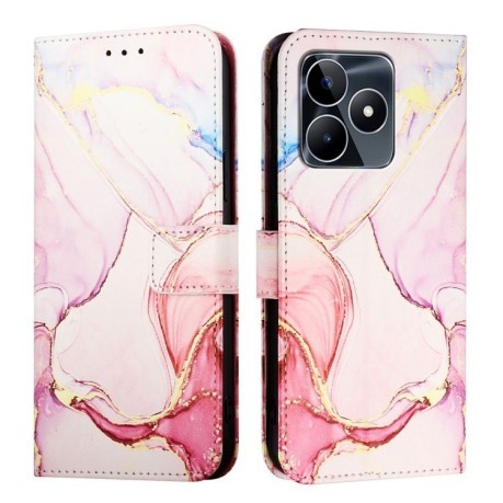 Чехол-книжка PT003 Marble Pattern на  Realme Note 50 4G / Realme C51 4G Global - розовое золото