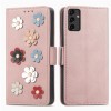 Чехол-книжка Stereoscopic Flowers для Samsung Galaxy A14 5G - розовый