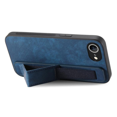 Протиударний чохол Wristband Leather Back для iPhone 16e - синій