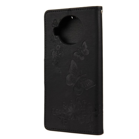 Чехол-книжка Butterflies Embossing на Xiaomi Mi 10T Lite - черный