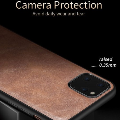 Ультратонкий чехол X-level Earl III Series Leather Texture All-inclusive на iPhone 11 Pro- коричневый