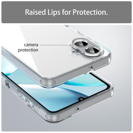 Чехол Airbag гибрид с цветными гранями на Samsung Galaxy A07 4G - прозрачный