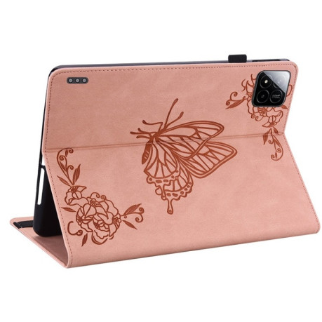 Чехол-книжка Butterfly Flower Embossed Leather на Xiaomi Pad 7 / Pad 7 Pro - розовое золото