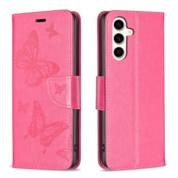 Чохол-книжка Butterflies Pattern для Samsung Galaxy S23 FE 5G - пурпурно-червоний