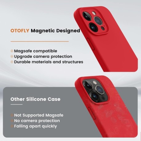 Противоударный чехол LK MagSafe Magnetic Silicone для iPhone 15 Pro Max - красный