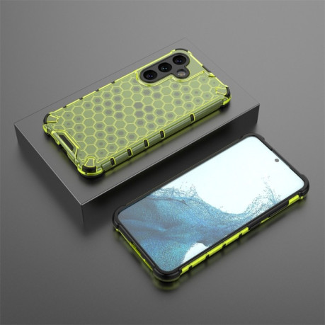 Противоударный чехол Honeycomb на Samsung Galaxy S24 5G - зеленый
