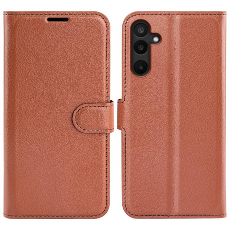 Чехол-книжка Litchi Texture Horizontal Flip Leather на Samsung Galaxy M16 / F16 - коричневый